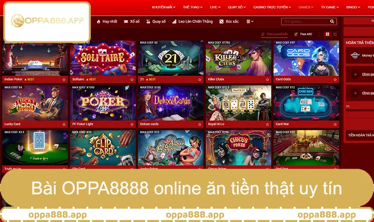 Bài OPPA8888 online ăn tiền thật uy tín cấp phép PAGCOR SSL