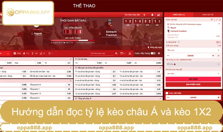 Hướng dẫn đọc tỷ lệ kèo châu Á và kèo 1X2