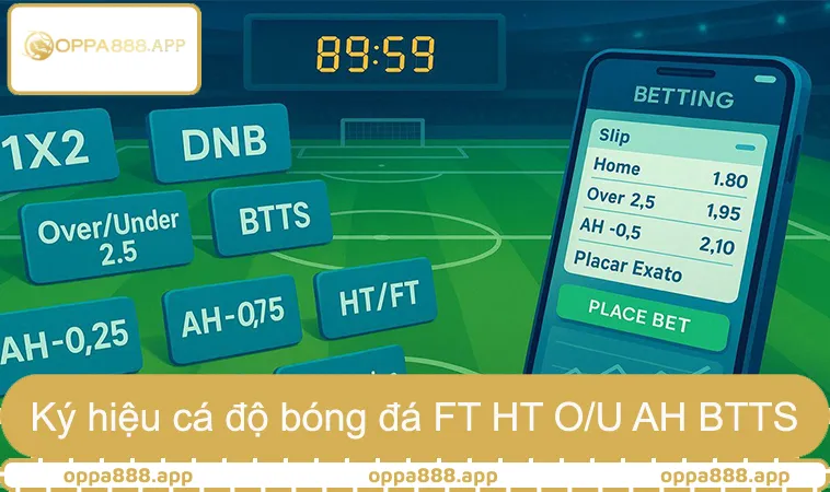 Ký hiệu cá độ bóng đá FT HT O/U AH BTTS