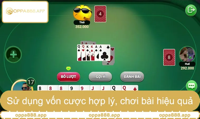 Sử dụng vốn cược hợp lý giúp chơi bài online hiệu quả